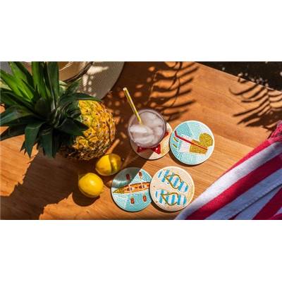 KIT BRODERIE DIAMANT 4 SOUS-VERRES - VACATION