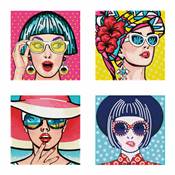 KIT BRODERIE DIAMANT MINI DOTZ - MODERN WOMEN - PACK 4 DESSINS