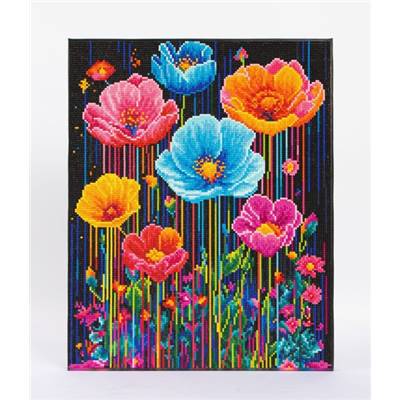 KIT BRODERIE DIAMANT DOTZ - COLOURFUL POPPIES AVEC CADRE