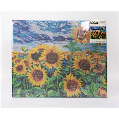KIT BRODERIE DIAMANT DOTZ - LANDSCAPE WITH SUNFLOWERS AVEC CADRE