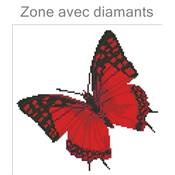 KIT BRODERIE DIAMANT - FLEURS ET PAPILLON ROUGE