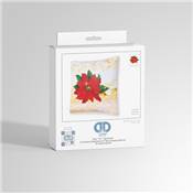 KIT BRODERIE DIAMANT COUSSIN NOEL - POINSETTIA DE NOEL