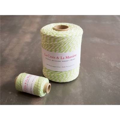 PETITE BOBINE FIL BICOLORE BLANC-ANIS - 35 M - 10 G