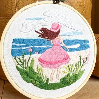 KIT BRODERIE AVEC TAMBOUR 15 CM - POESIE DES CHAMPS