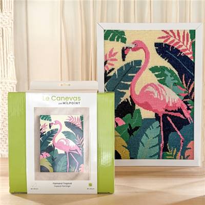 KIT CANEVAS COMPLET - DESSIN 30 X 40 CM - FLAMAND TROPICAL
