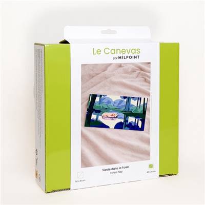KIT CANEVAS COMPLET - DESSIN 40 X 20 CM - SIESTE DANS LA FORET