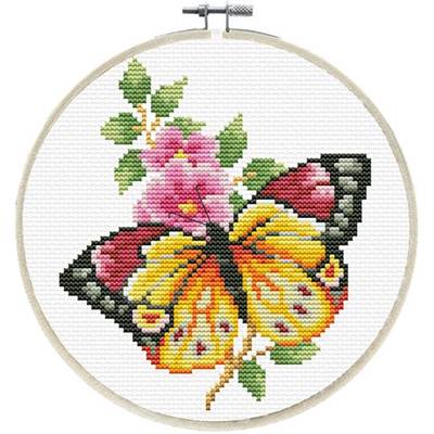 NO COUNT CROSS STITCH - PAPILLON ET FLEUR