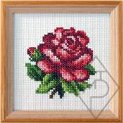 KIT PT DE CROIX IMPRIMEE 11 X 11 CM - LA ROSE ROUGE