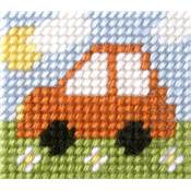 KIT DEMI-POINT ENFANT 11 X 13 CM - VOITURE ORANGE