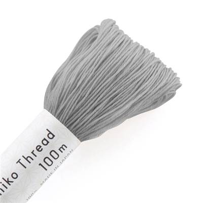 FIL SASHIKO UNI - COL 134 - GRIS ACIER - LOT DE 3 ECH. DE 100 M