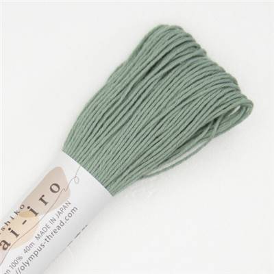 FIL SASHIKO PASTEL UNI - COL A8 - THE VERT - LOT 6 ECH. DE 40 M