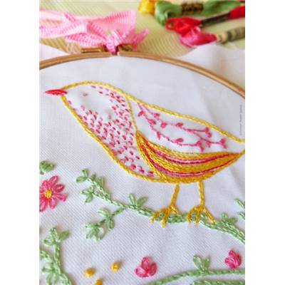 YELLOW BIRD - KIT BRODERIE 21X21CM - TAMBOUR NON INCLUS