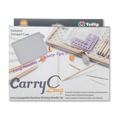 KIT AIGUILLES A TRICOTER INTERCH. EN BAMBOU CARRYC LONG - TULIP