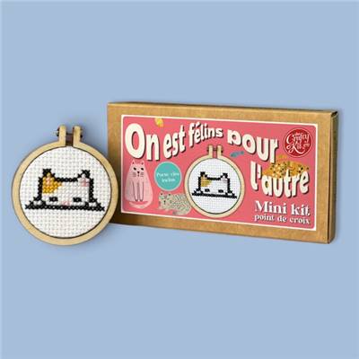 MINI KIT POINT DE CROIX - ON EST FELINS POUR L'AUTRE