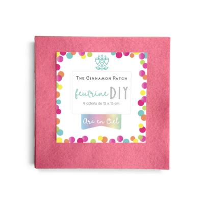 PACK ARC-EN-CIEL 9 COLORIS DE FEUTRINE 15x15cm EN CAMAIEUX