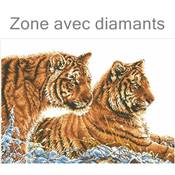 KIT BRODERIE DIAMANT - LES TIGRES DANS LA NEIGE