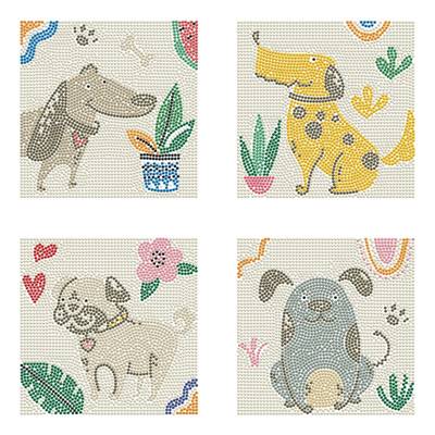 KIT BRODERIE DIAMANT MINI DOTZ - CHIENS MIGNONS - PACK DE 4 