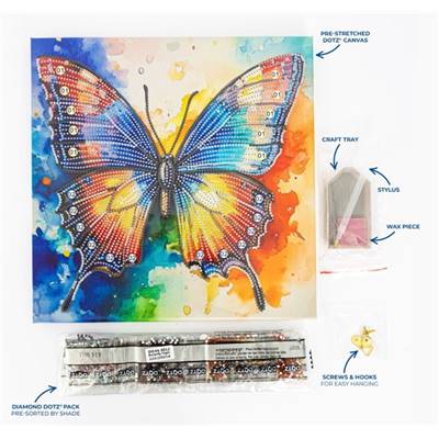 KIT BRODERIE DIAMANT DOTZ - BUTTERFLY FLIGHT AVEC CADRE