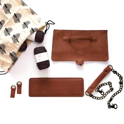 KIT HAUMEA BAG MUUD - CUIR RICH BROWN- COULEUR NOIR