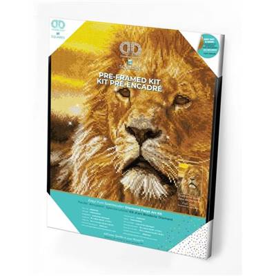 KIT BRODERIE DIAMANT SQUARES - LORD OF THE SERENGETI - PRE-ENCADRE