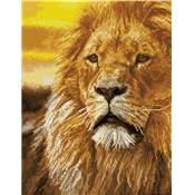 KIT BRODERIE DIAMANT SQUARES - LORD OF THE SERENGETI - PRE-ENCADRE