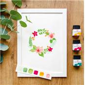 AQUARELLES EN 5 ETAPES - PASTEQUE, FLAMANT ROSE, CACTUS & CO