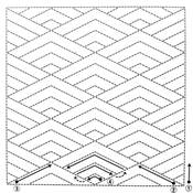 LOT 3 COUPONS TISSU SASHIKO 33 x 66 CM -HANAFUKIN 2037