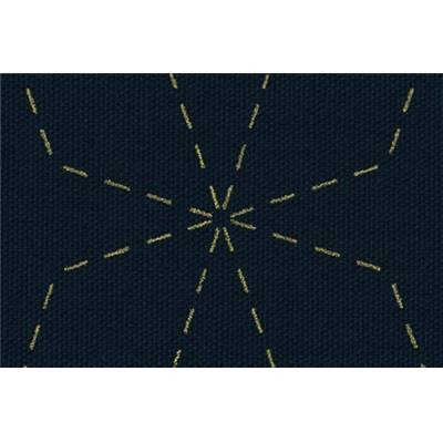 TISSU SASHIKO IMPRIME - 110 CM - COTON - 9 PANNEAUX - COL 11 MARINE
