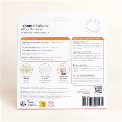 KIT BRODERIE AVEC TAMBOUR 15 CM - QUATRE SAISONS
