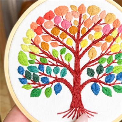 KIT BRODERIE AVEC TAMBOUR 15 CM - QUATRE SAISONS