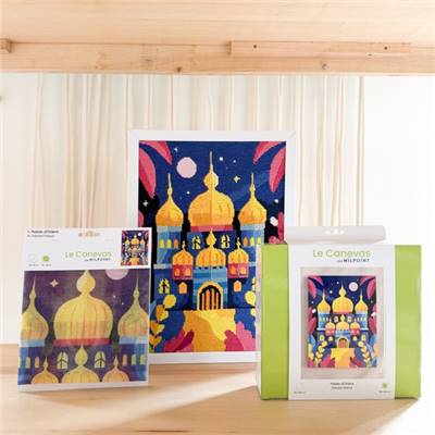 CANEVAS IMPRIME BLANC - DESSIN 30 X 40 CM - PALAIS D'ORIENT