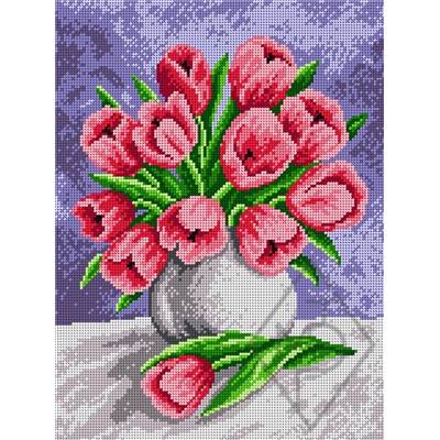 CANEVAS ANTIQUE 30 X 40 CM - BOUQUET DE TULIPES