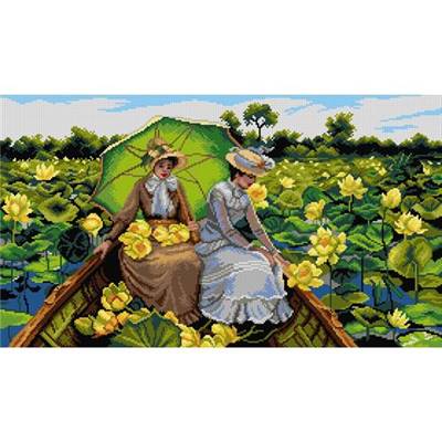 CANEVAS ANTIQUE BLANC - OR3195R - UN ETANG FEERIQUE