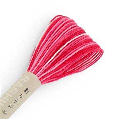 FIL SASHIKO MULTICOLORE - COL 54 - MAGENTA - LOT DE 6 ECH. DE 20 M