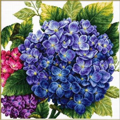 NO COUNT CROSS STITCH - HORTENSIA