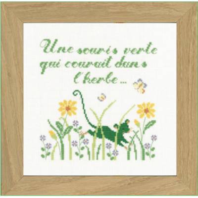 DIAGRAMME POINT DE CROIX ABC COLLECTION - UNE SOURIS VERTE COULEUR