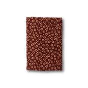 COUPON TISSU 50X55 JAP FLEURS FOND BORDEAUX