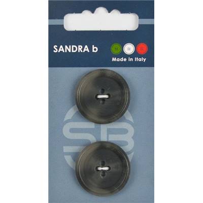 Carte 2 boutons polyester Nobu 4 trous - 25 mm - Gris