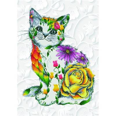 KIT BRODERIE DIAMANT - LE CHAT FLEURI