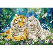 KIT BRODERIE DIAMANT - LE COUPLE DE TIGRES 