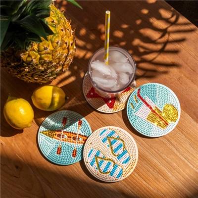 KIT BRODERIE DIAMANT 4 SOUS-VERRES - VACATION