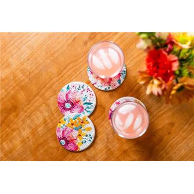 KIT BRODERIE DIAMANT 4 SOUS-VERRES - MODERN FLORALS
