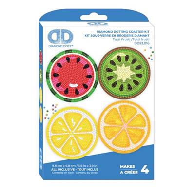 KIT BRODERIE DIAMANT 4 SOUS-VERRES - TUTTI FRUTTI