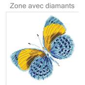 KIT BRODERIE DIAMANT - FLEURS ET PAPILLON DORE