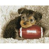 KIT BRODERIE DIAMANT SQUARES - FOOTY PUP - PRE-ENCADRE