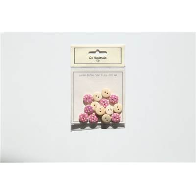 LOT 15 BOUTONS BOIS ROSE - STAR DESIGN - 15 MM