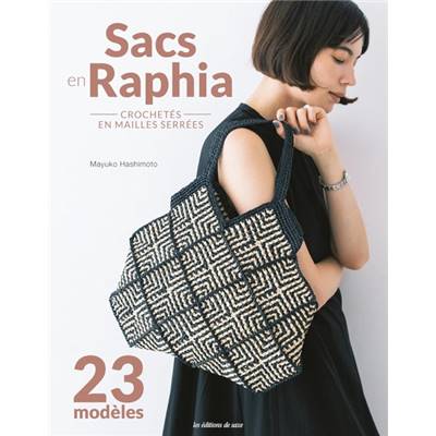 SACS EN RAPHIA CROCHETES EN MAILLES SERREES