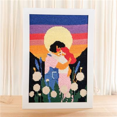 KIT CANEVAS COMPLET - DESSIN 20 X 30 CM - AMOURS LUNAIRES