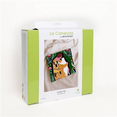 KIT CANEVAS COMPLET - DESSIN 30 X 30 CM - LE BAISER FELIN