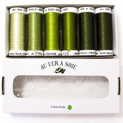 PACK 6 NUANCES SOIE OVALE - VERT - IDEAL PEINTURE A L'AIGUILLE